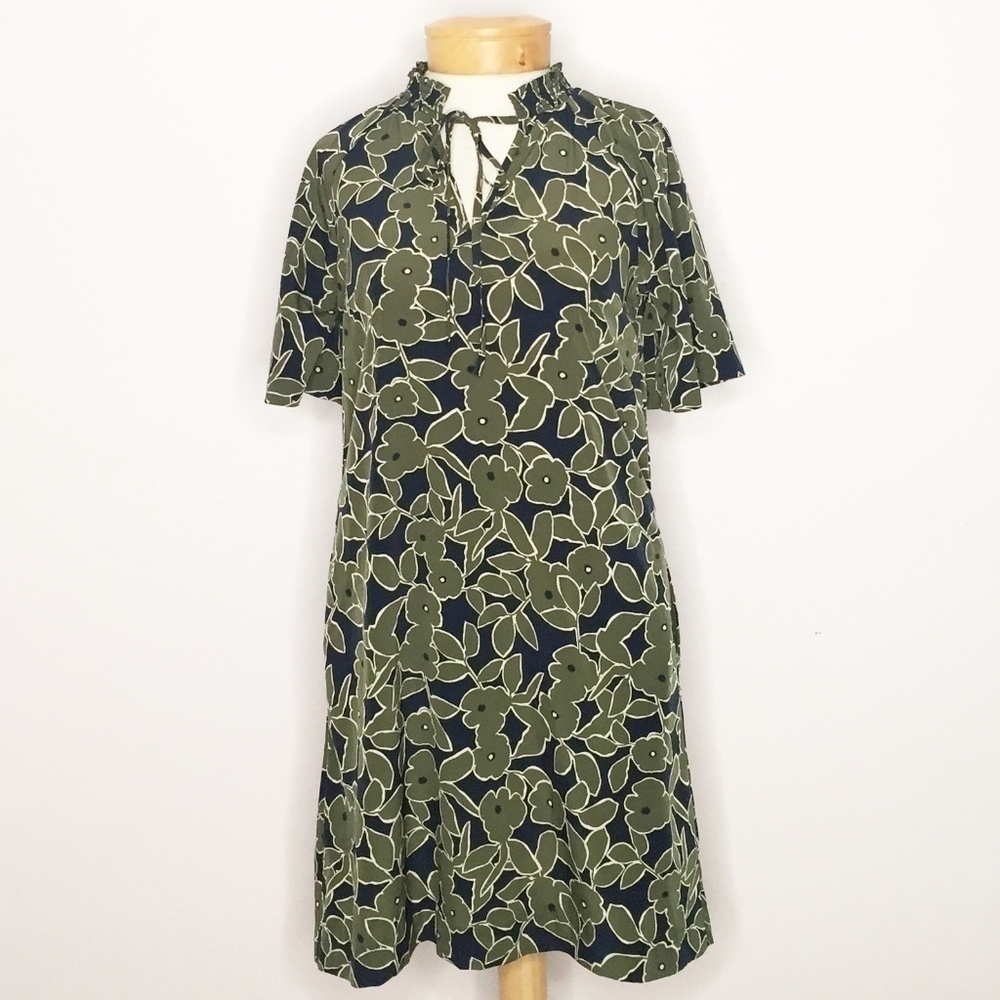 BANANA REPUBLIC | Navy & Green Floral Dress